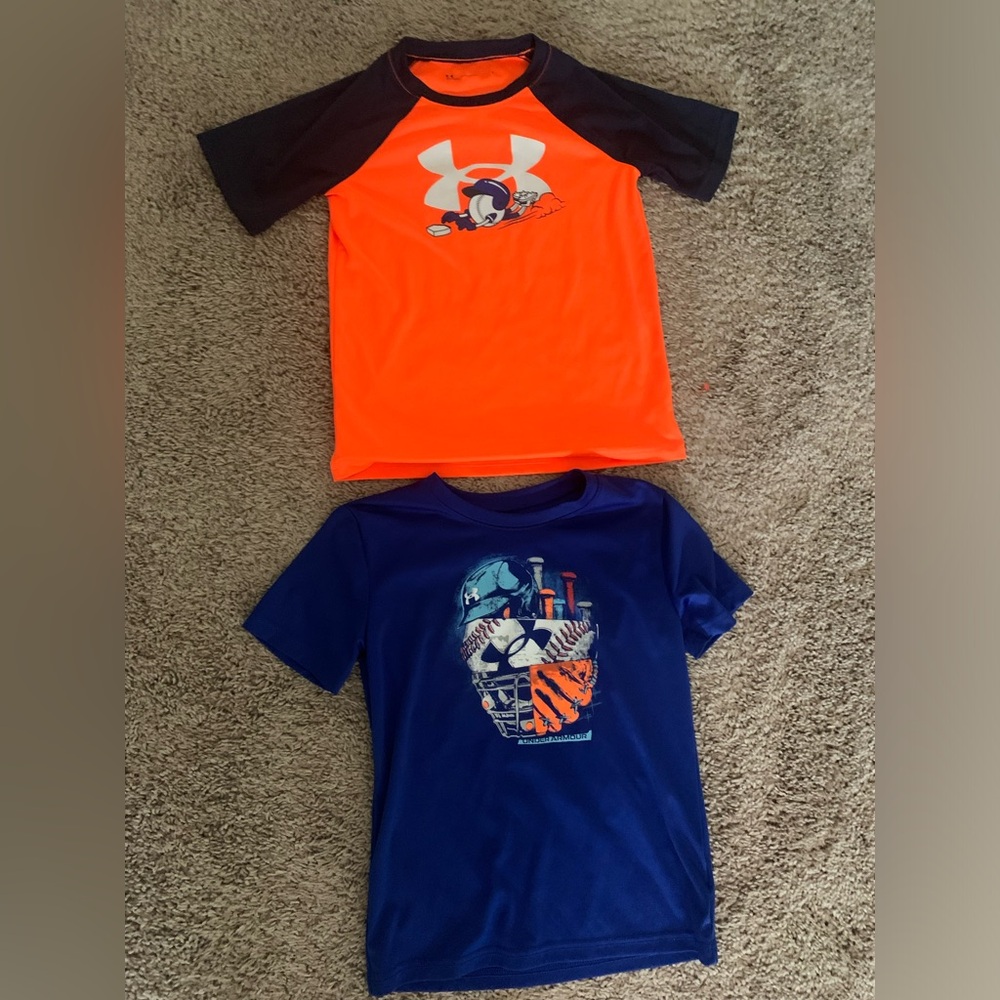 Two Under Armor baseball shirts. Good used condition size 7.